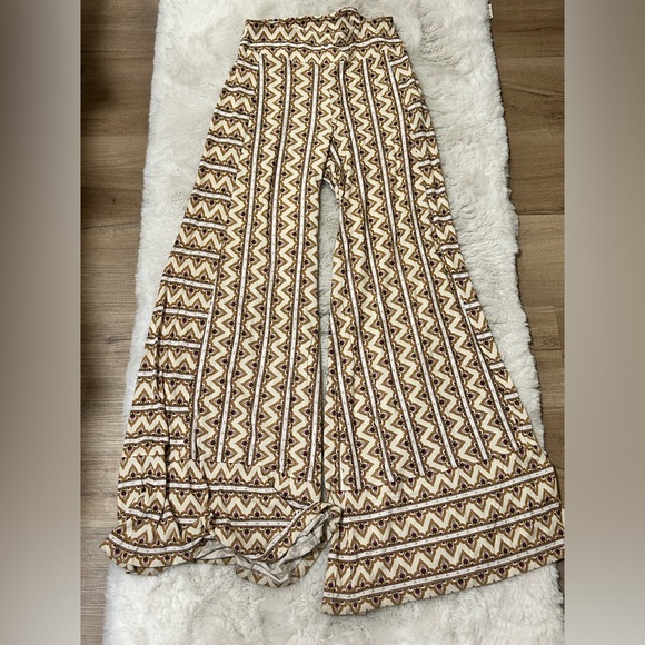 Farm Rio De Janeiro for Anthro.. Boho Striped Wide Leg Stretch Pull On Pants - Picture 6 of 7